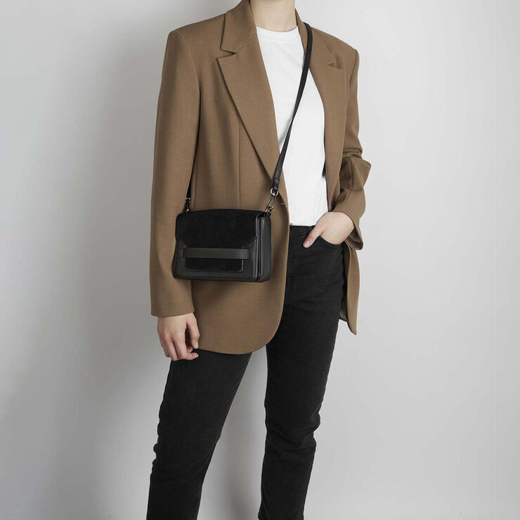 Markberg VanyaMBG Crossbody Bag, Suede Sort