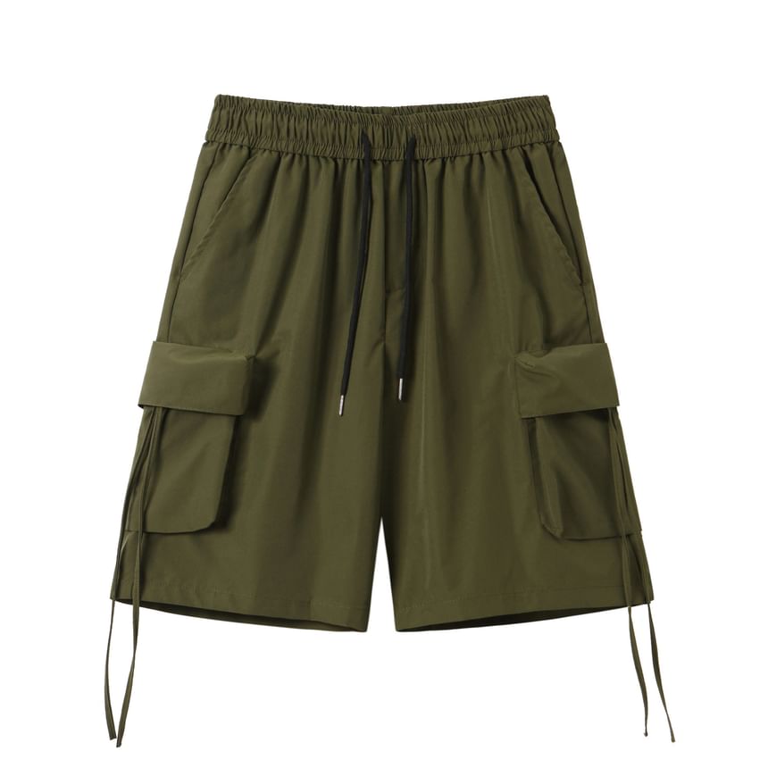 Obikan - Effen cargoshorts met trekkoordtaille