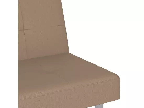 Canapé-lit avec porte-gobelets cappuccino similicuir
