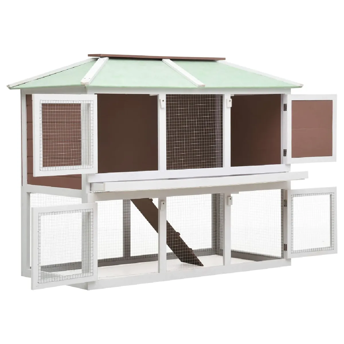 vidaXL Clapier double marron
