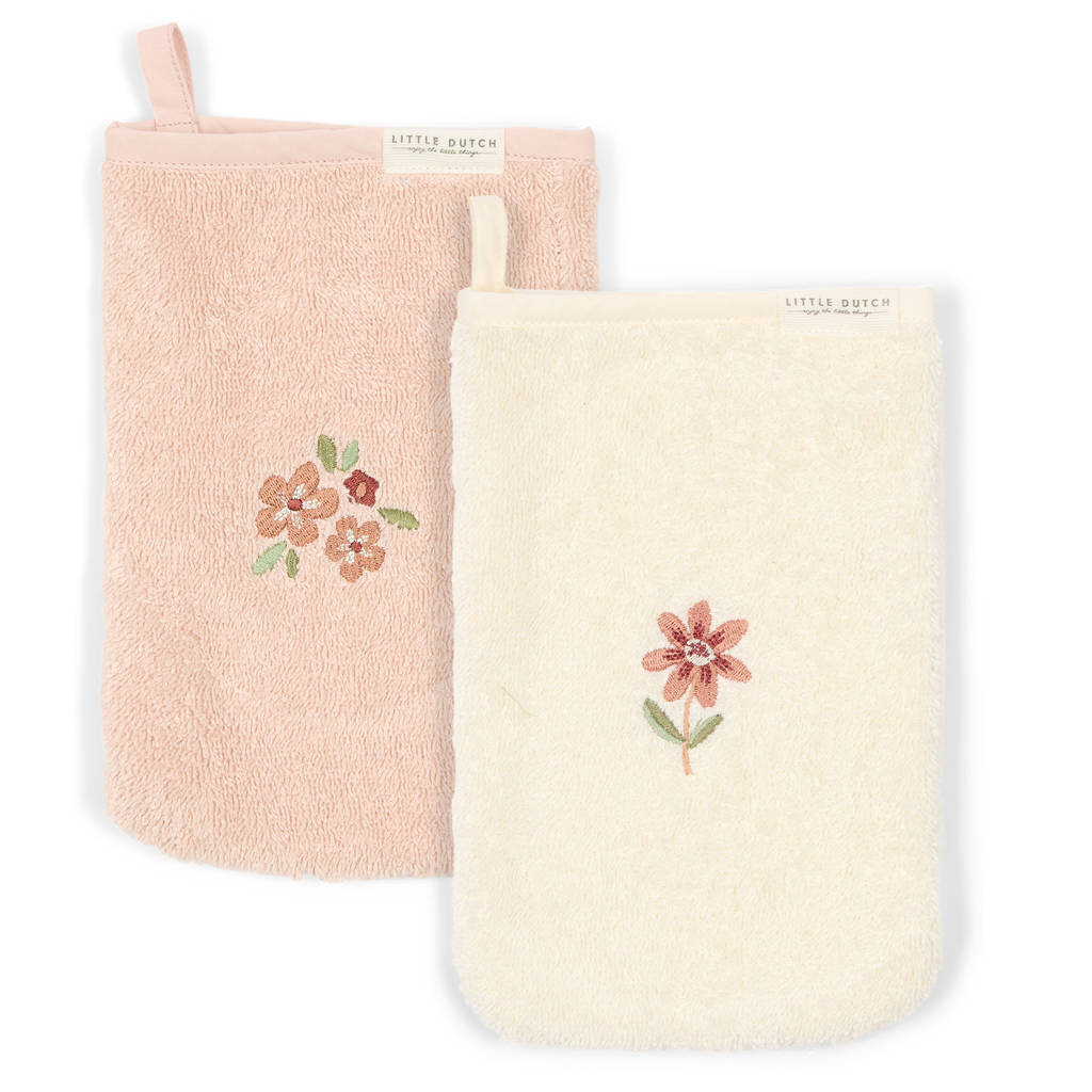 washandje set van 2 geborduurd Fairy Garden