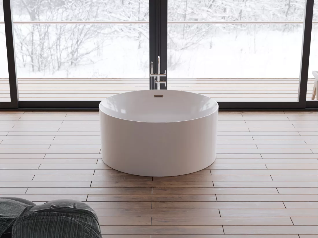 Baignoire îlot ronde LOOM 2.0, 130X130cm, by SPALINA