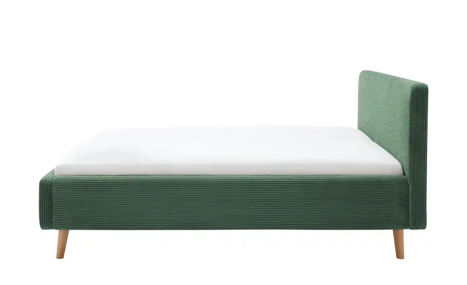 Polsterbettgestell Mattis Dunkelgrün Cordstoff 140 cm ohne Bettkasten