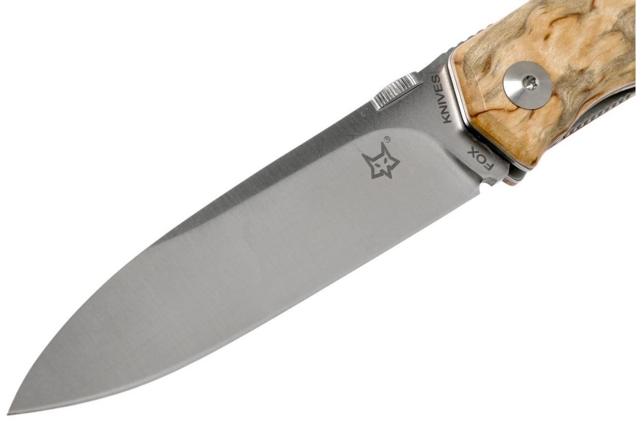 Fox Knives FX-525BE Curly Birch zakmes, Bob Terzuola design
