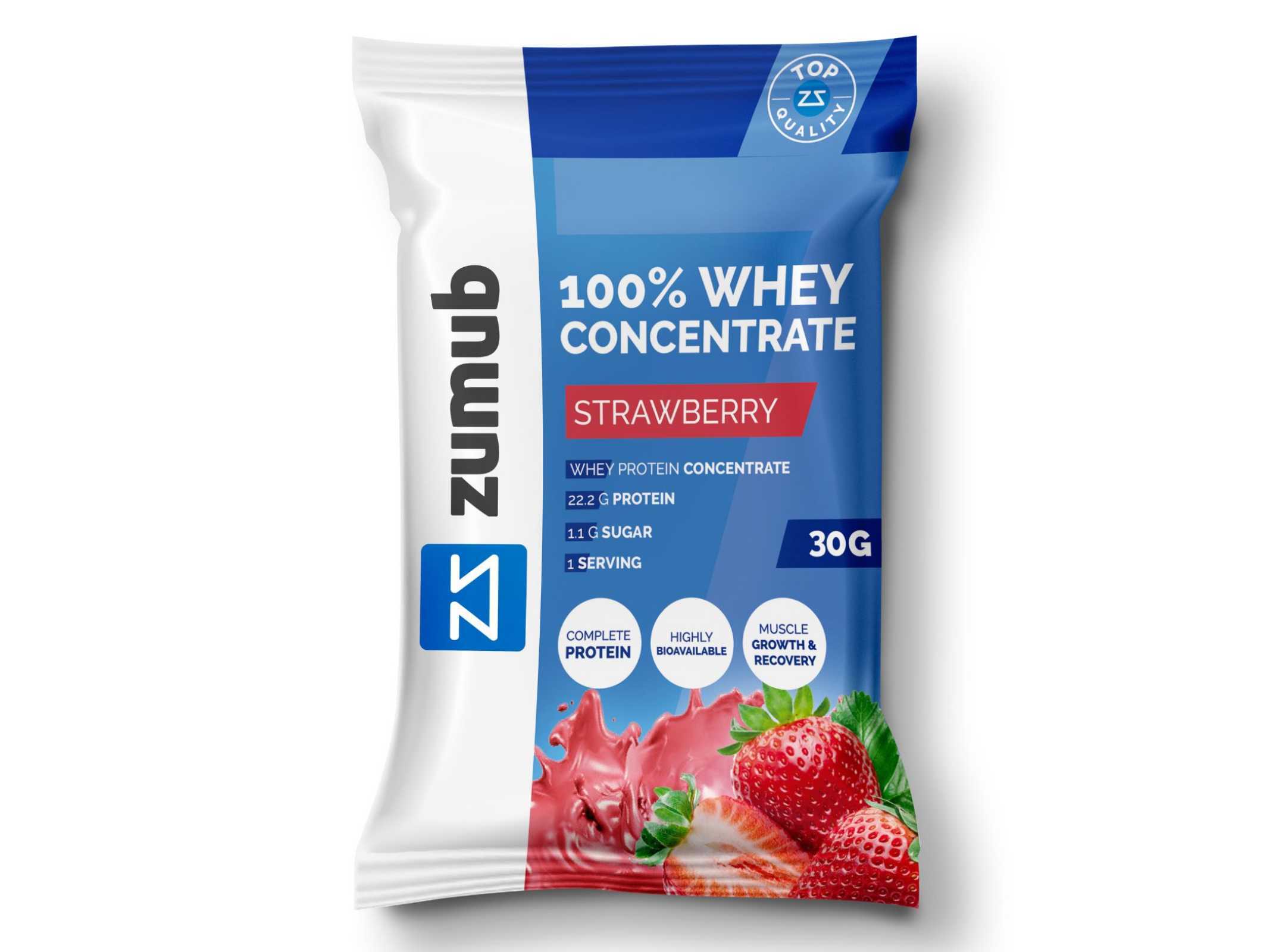 PROTEINA WHEY ZUMUB 100% ISOLADA MORANGO 30G