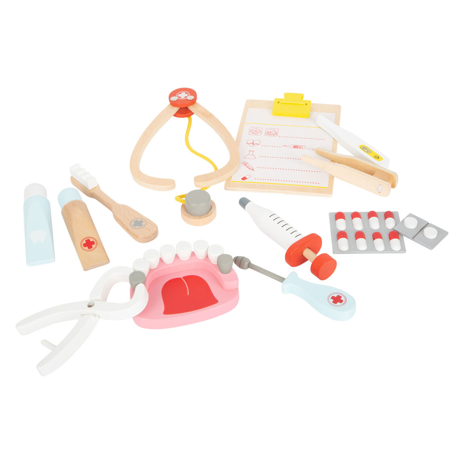 Small Foot-Houten Dokter en Tandarts 2in1 Set in Koffer