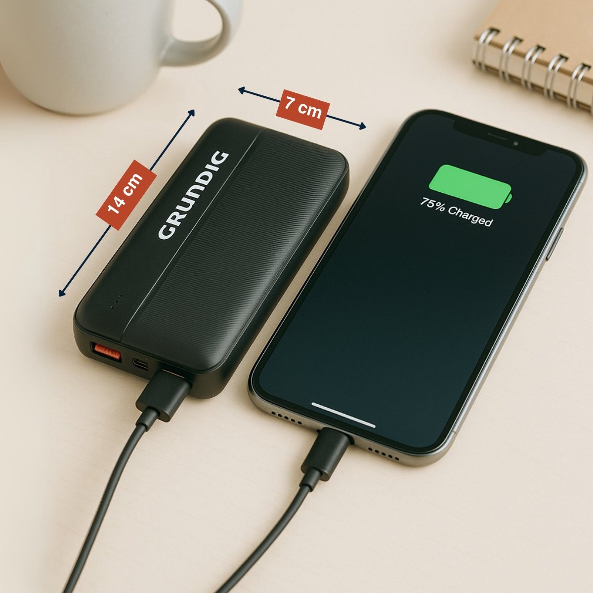 GRUNDIG Powerbank 20000mh 2 xUSB-A, USB-C, USB-Micro