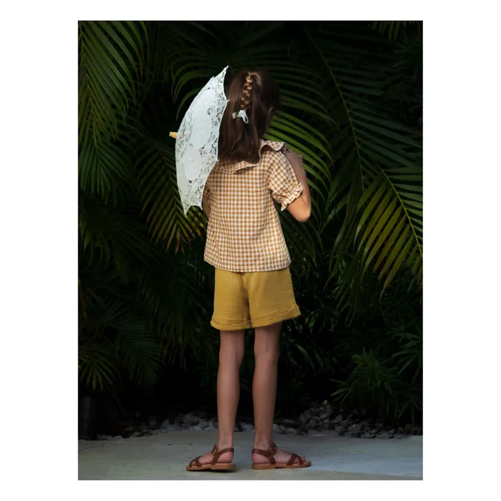 Petite Lucette Short Coton Bio Alain | Jaune moutarde