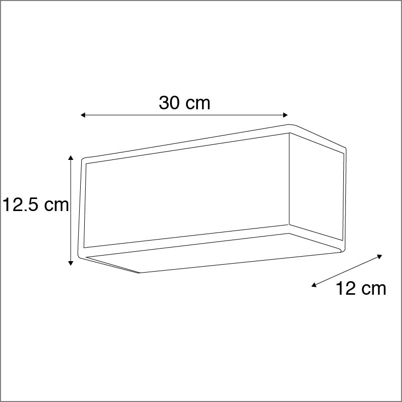 Moderne rechthoekige grijze wandlamp - Drum