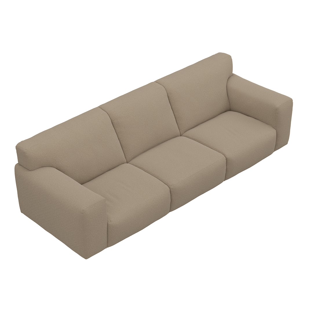 Vesta 4-seter I Tekstil Gianni Sand, standardsøm, sort metallben 10 cm, Comfort CM