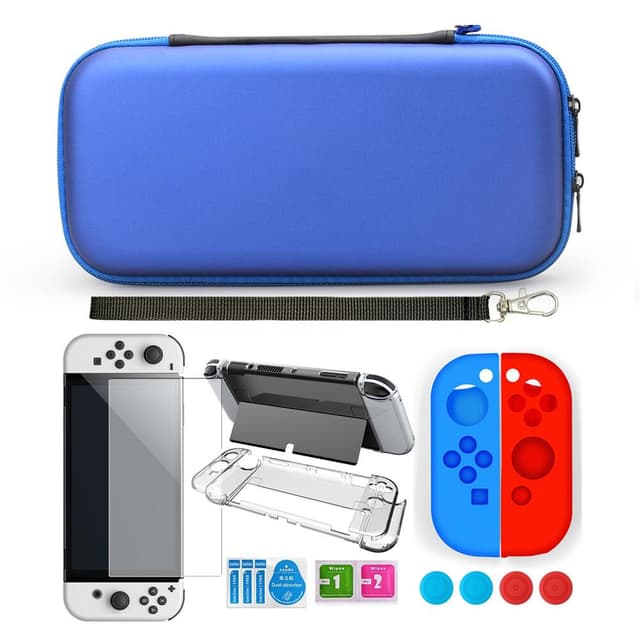 Switch OLED etui med 9 tilbehørsdele Sort