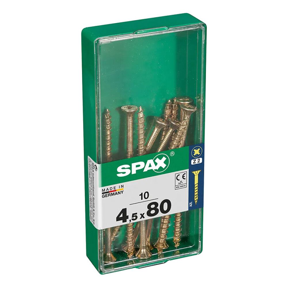 SPAX SENKHODE GUL 4,5X80, M 10 STK
