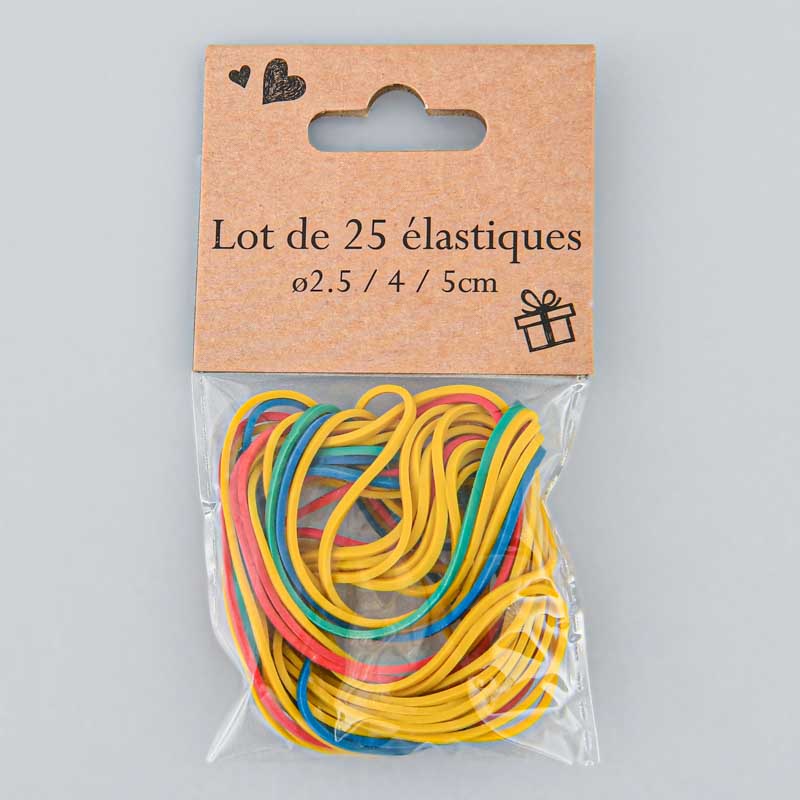 Lot de 25 élastiques multicolore