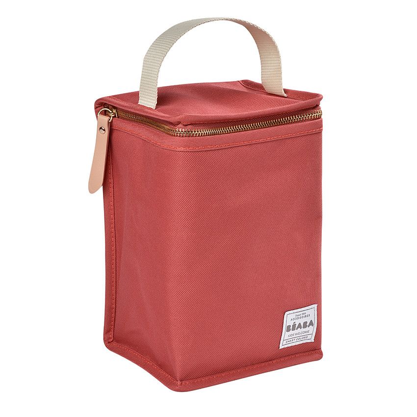 Pochette repas isotherme - Terracota - Ecru