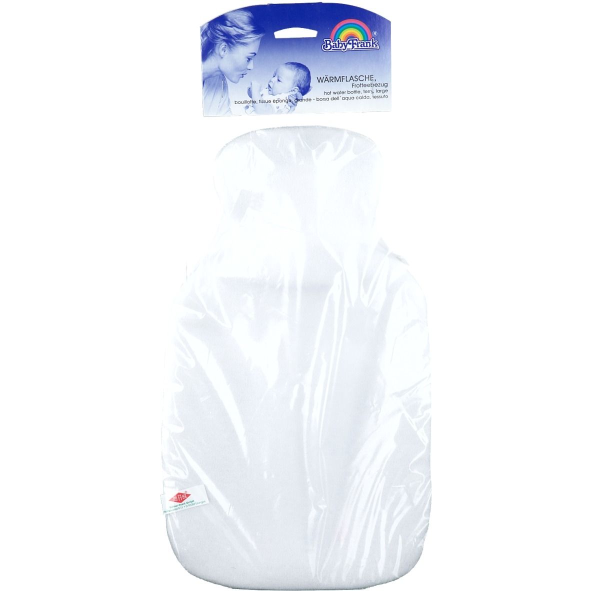 Kuschelwärmflasche 0,5 l aus Frottee weiss