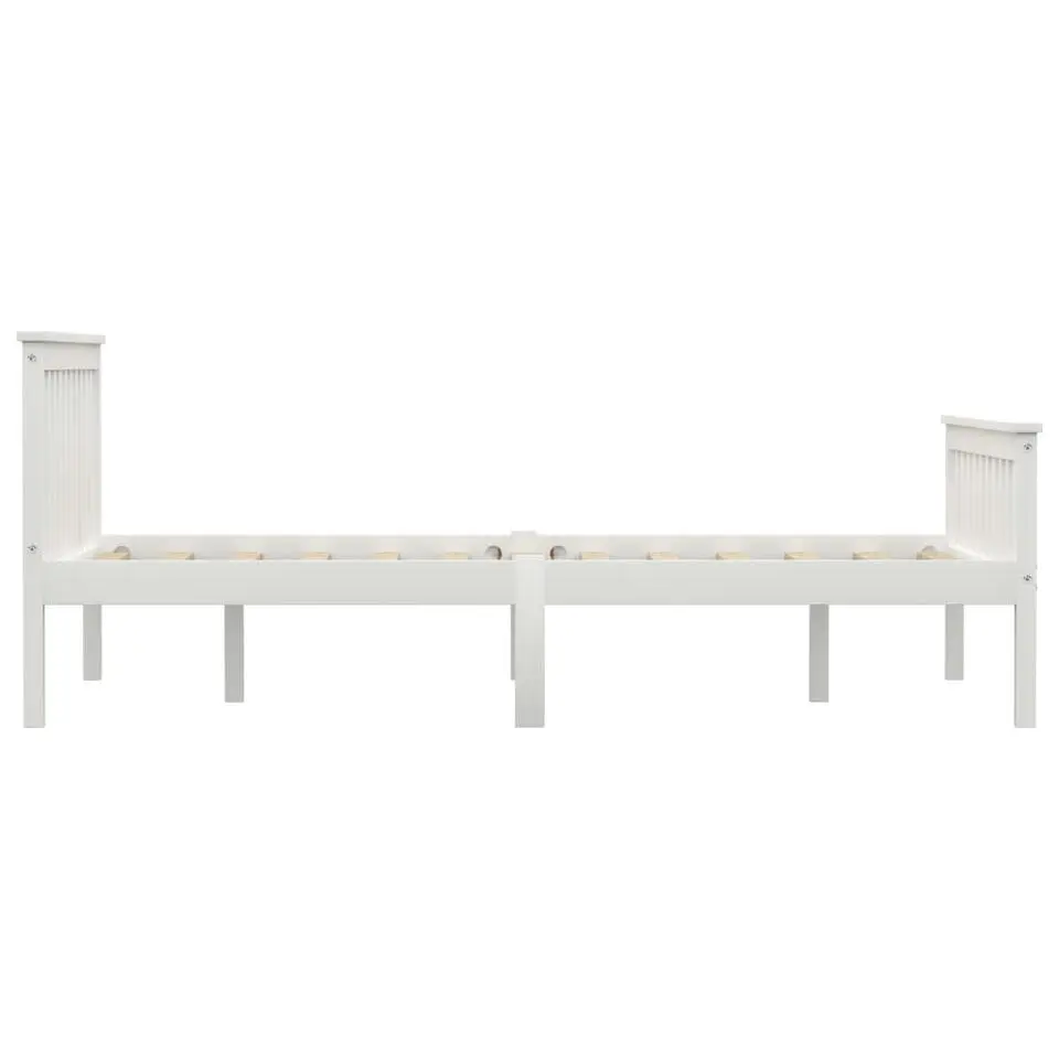 vidaXL - Bed frame met hoofdeinde - Wit - Massief grenenhout - 140x200 cm