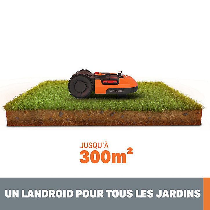 Robot tondeuse 20 V Worx WR130 S300 Landroid 300 m² 18 cm sans fil
