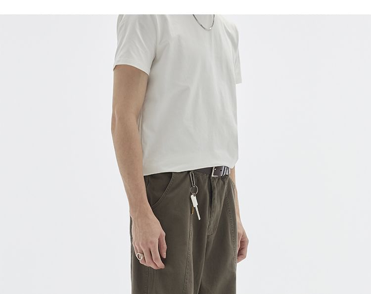 Omozando - Mid Rise Plain Wide Leg Pants