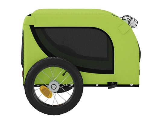 VIDAXL - Remorque de vélo pour chien vert et noir tissu oxford et fer