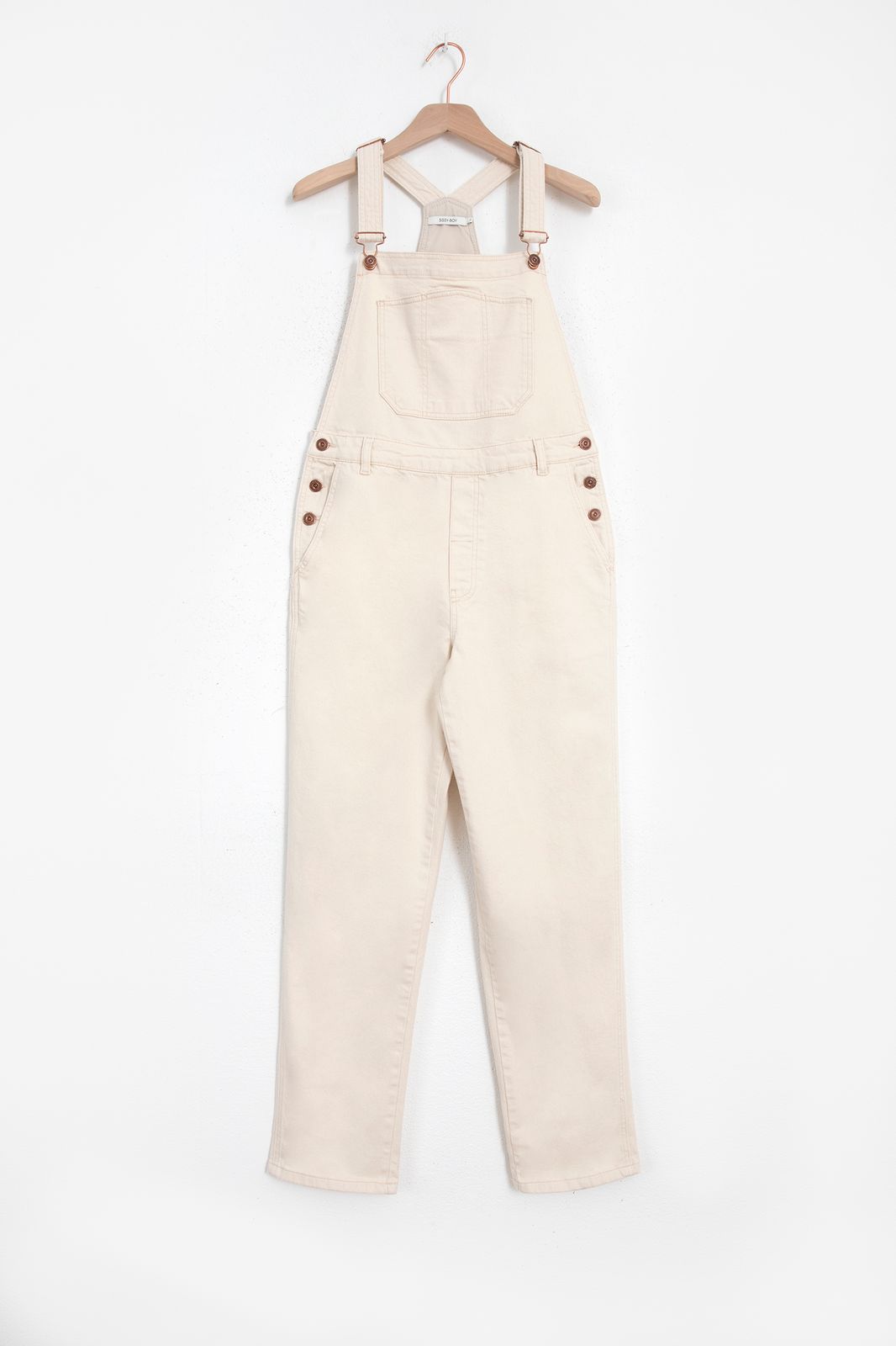 Witte denim tuinbroek met knopen