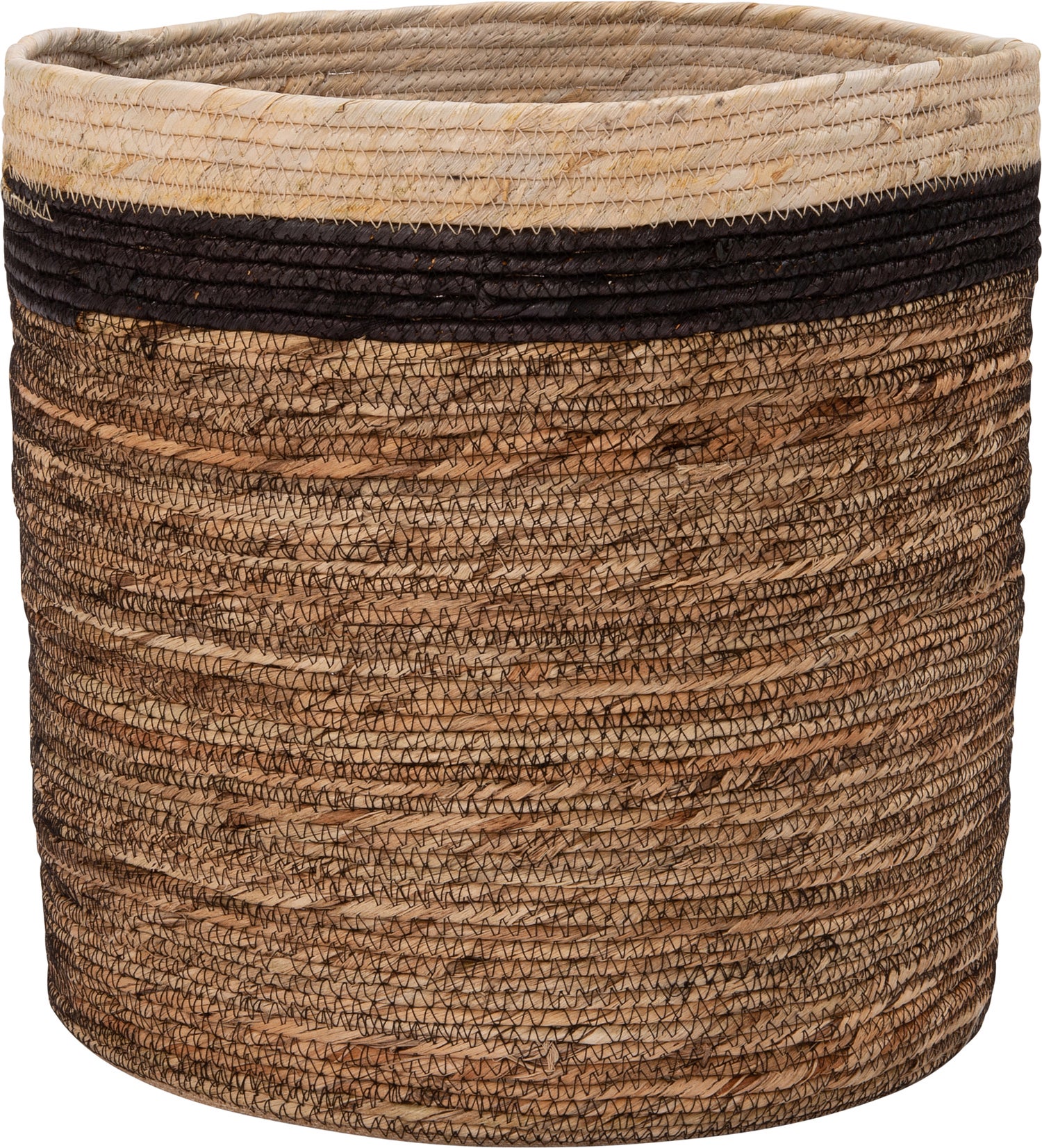 Intratuin opbergmand Pipa naturel / zwart / bruin D 35 H 40 cm