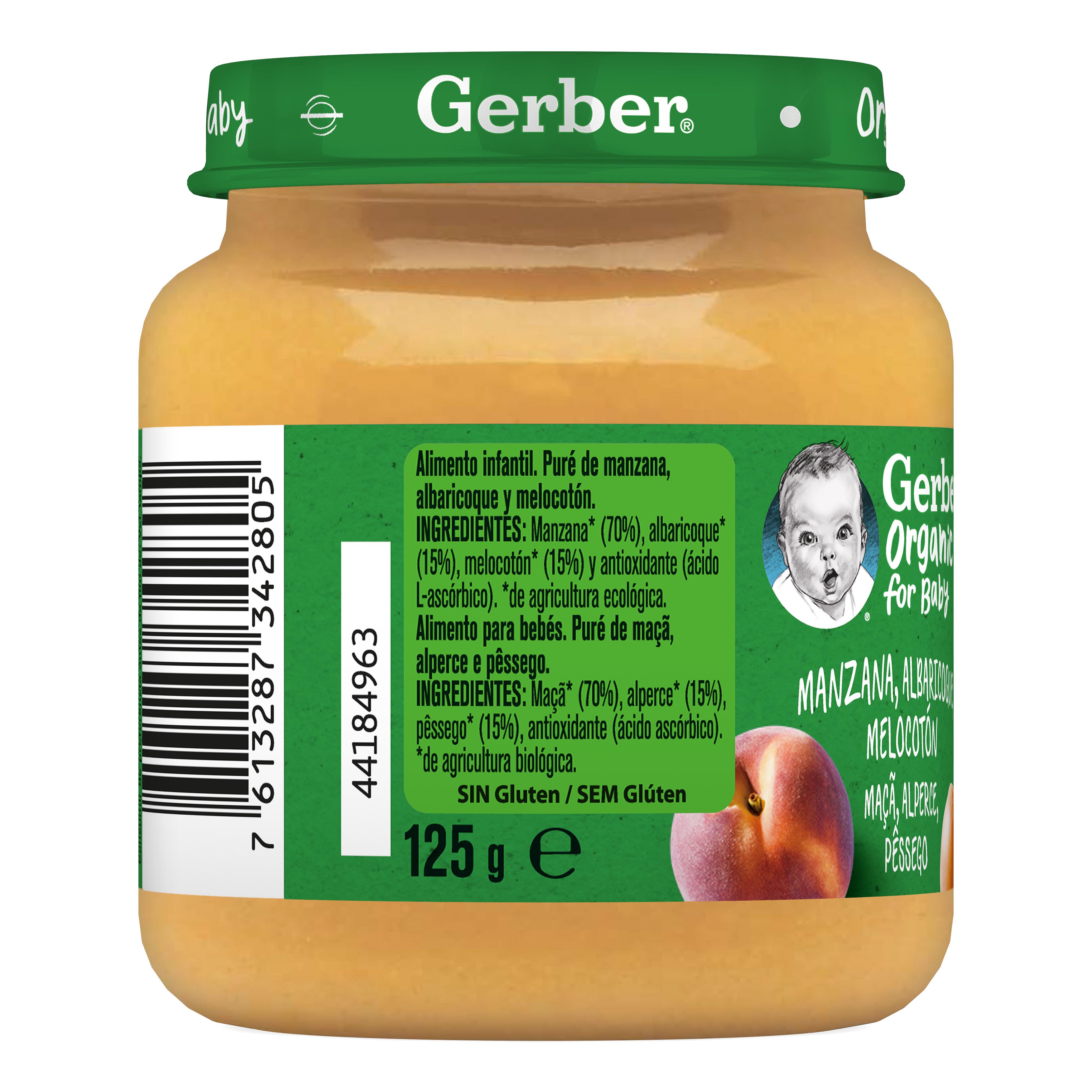 BOIÃO FRUTA GERBER BIO MAÇÃ ALP. PÊSSEGO 125G