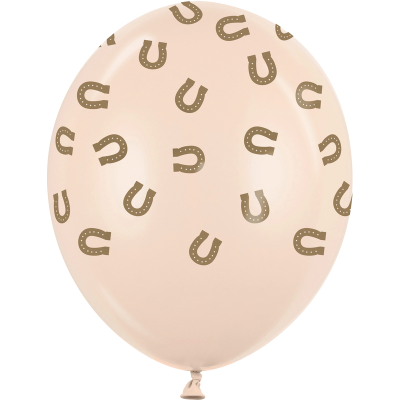 Partydeco Ballone Hufeisen, 6 Stück, beige/gold
