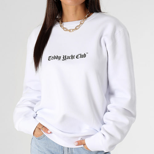 Sweat Crewneck Femme Art Series Dripping Pink Blanc