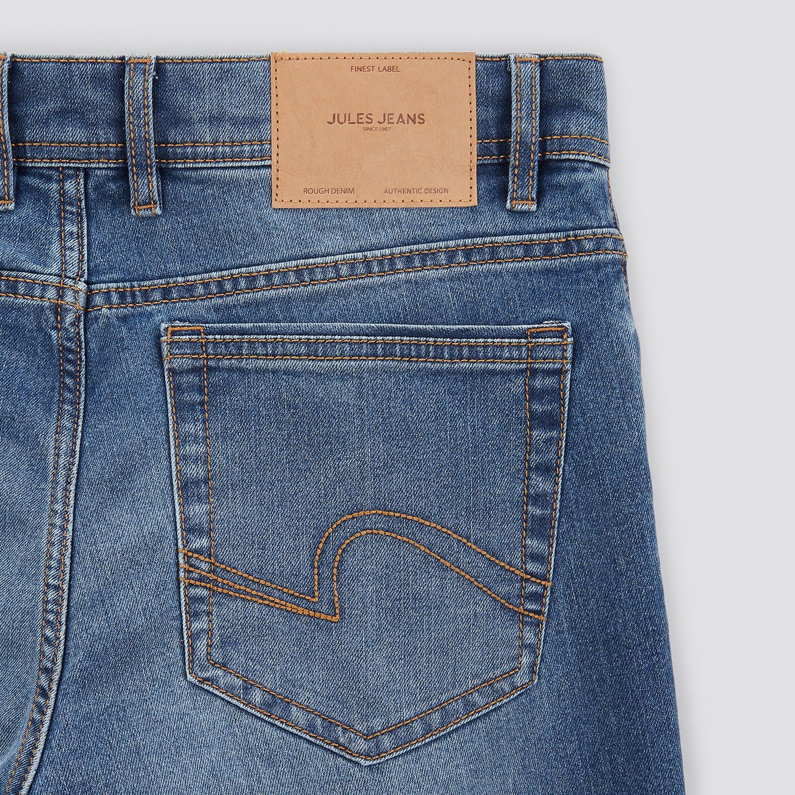 Jean regular en coton et polyester recyclés Bleu