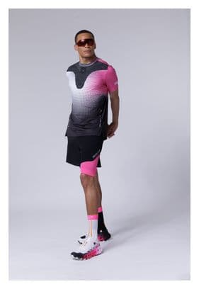 Maillot manches courtes X-Bionic Corefusion Run Noir/Blanc/Rose Homme