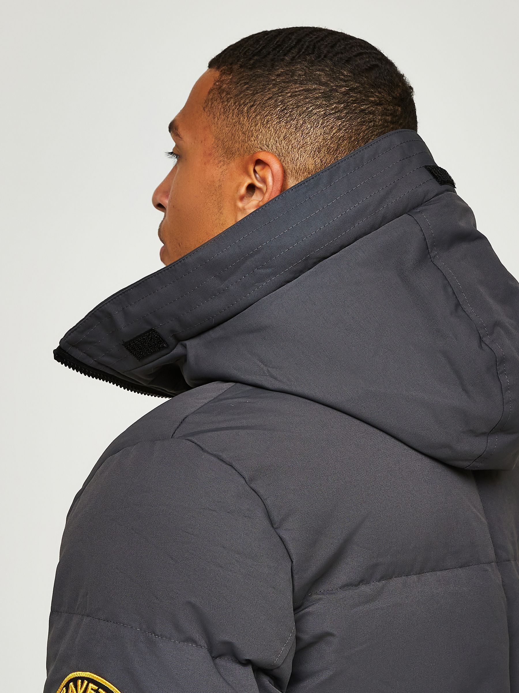 Asfaltgrijs - Zavetti Canada Oshawa 2.0 voor heren Puffer parka-jas met afneembare imitatiebontkraag