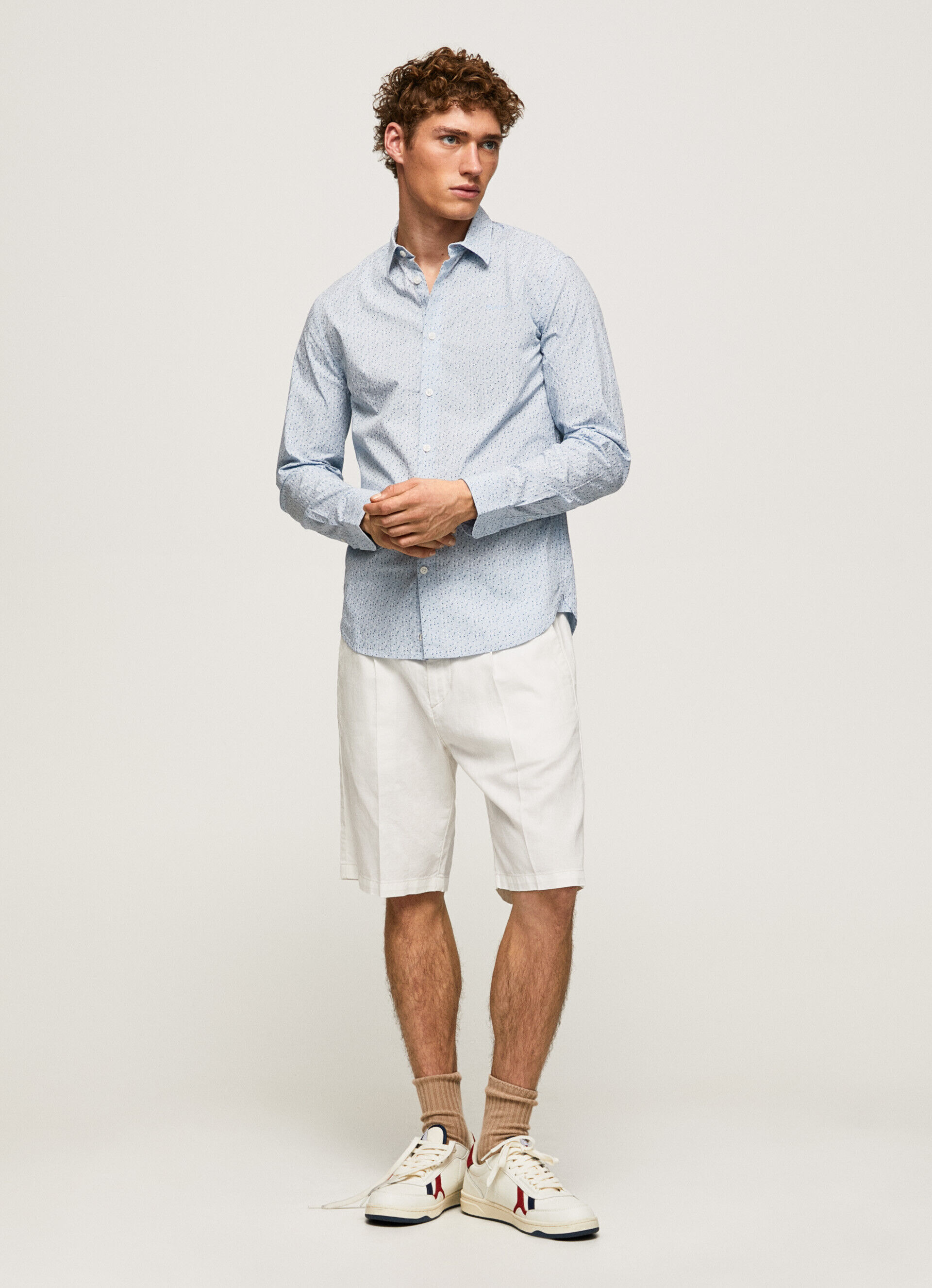 Camisa Lovejoy Floral Popeline - azul claro