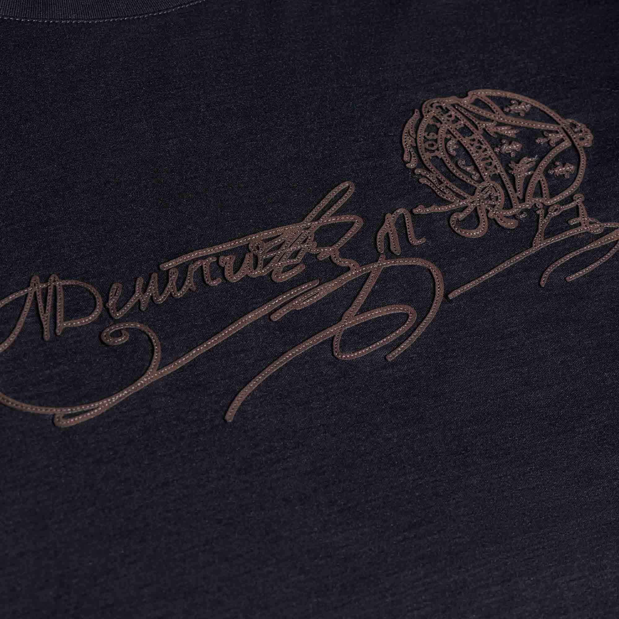T-Shirt Scritto Avec Effet Suede