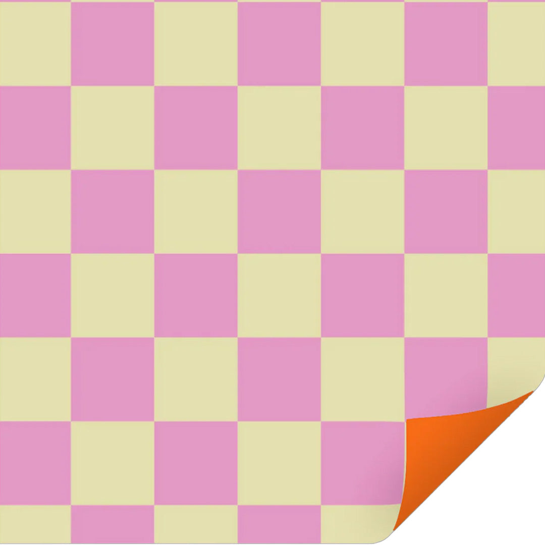 ole inpakpapier checkerboard - vanilla - violet - 3 m