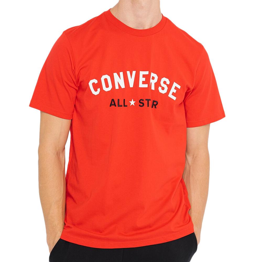 Converse T-shirt Blanc Rouge Converse Printed