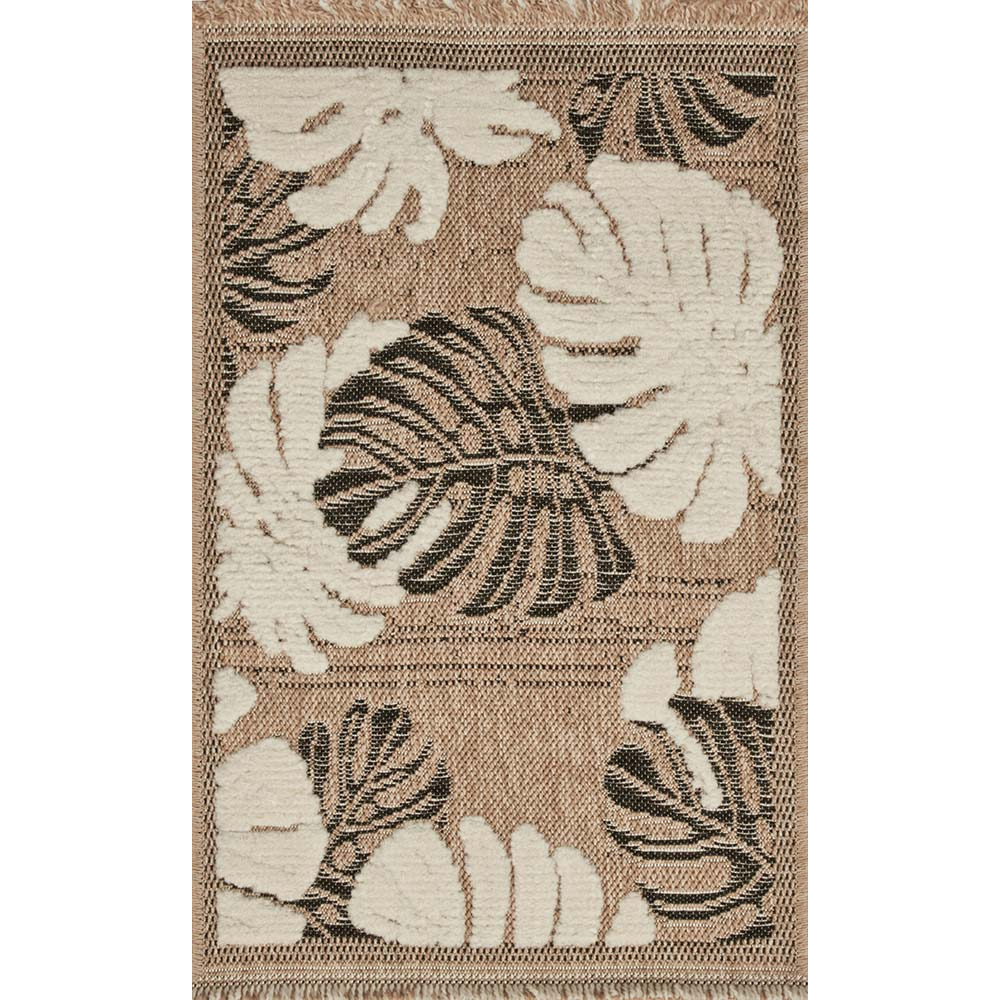 Tapis intérieur extérieur aspect jute noir tulum 9062 noir 290 x 200 cm
