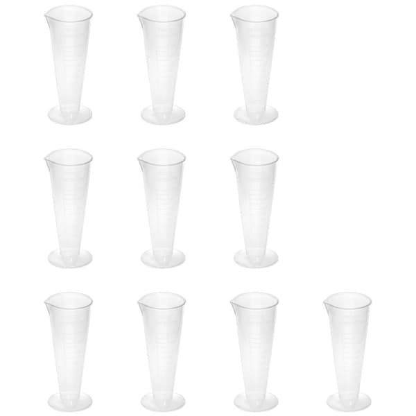 Laboratoriebeger i plast med 50 ml gradering - 10 stk.