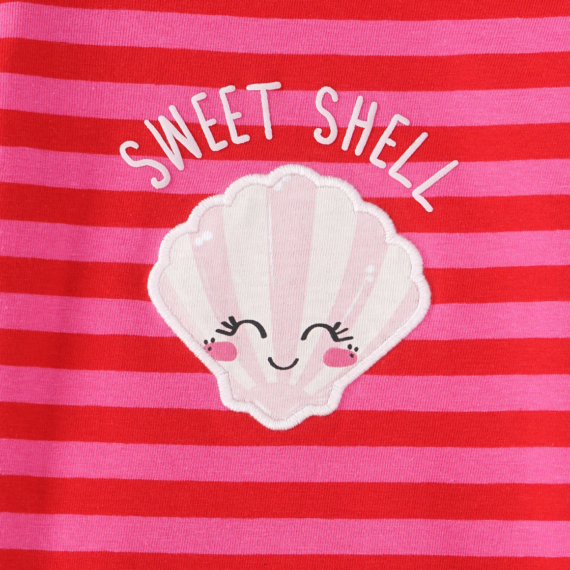 Topomini Baby T-Shirt mit Muschel-Motiv rot / pink