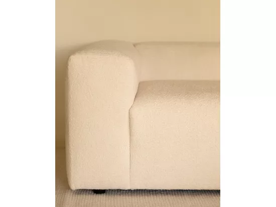 Canapé 5/6 places 3 modules en bouclé couleur blanc