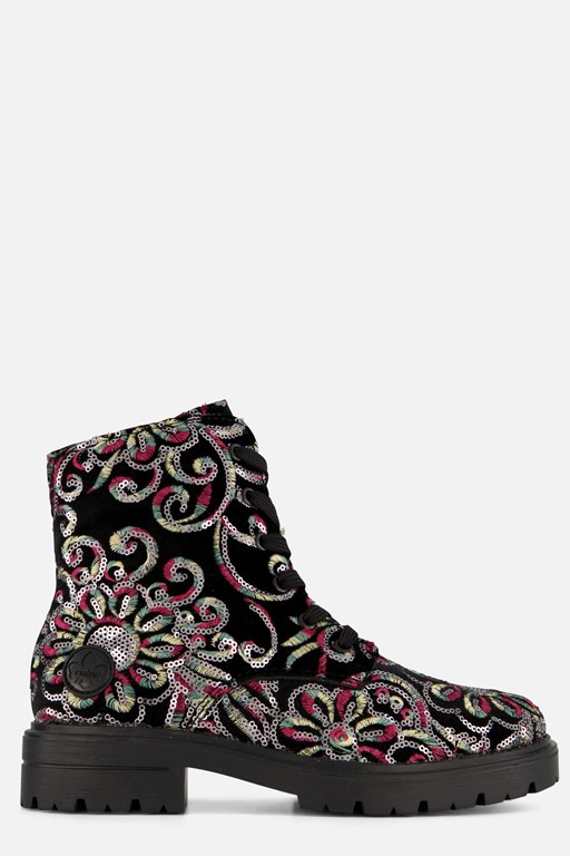 Rieker Veterboots zwart Synthetisch