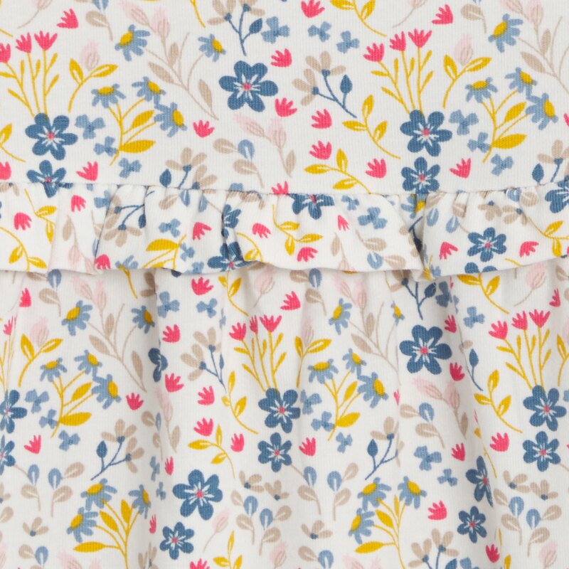 Blouse fantaisie à volants fleurie gris bébé fille Gris ou noir