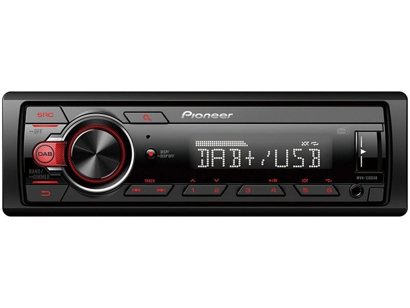 Pioneer Autoradio MVH-130DABAN 1 DIN Pioneer MVH-130DABAN Auto Media-Receiver Schwarz, Rot 200 W