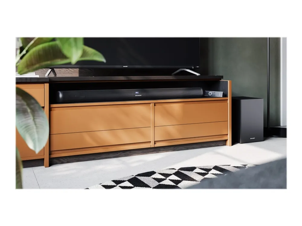 Sharp HT-SBW202 - Lydbarsystem - til hjemmebiograf - 2.1-kanal - trådløs - Bluetooth - sort