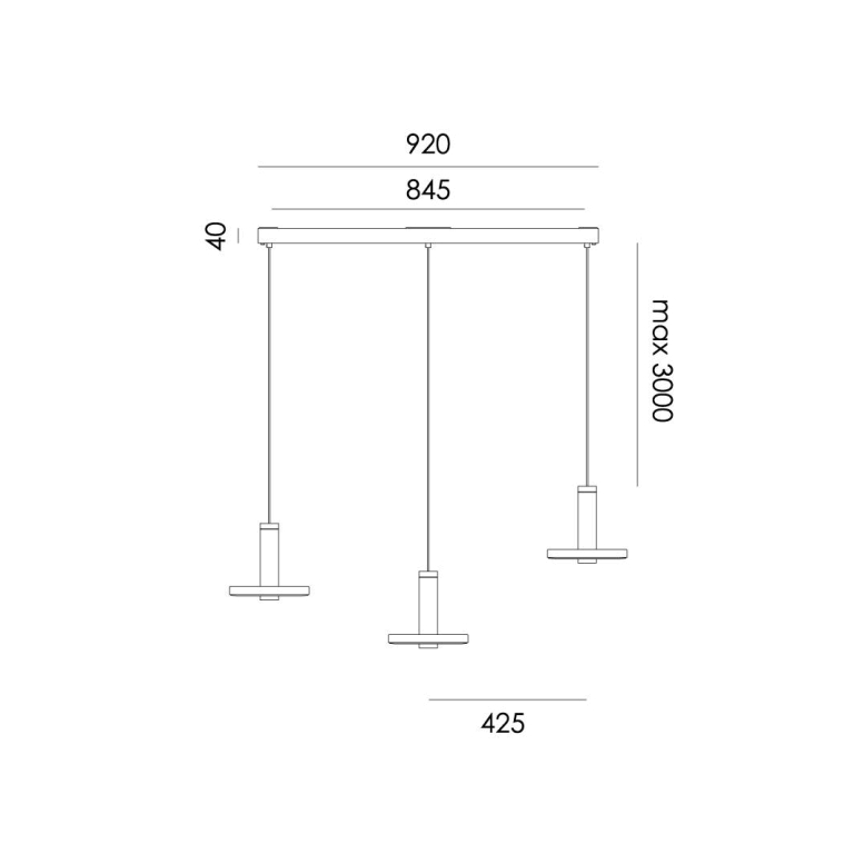 Tonone Beads 3 cluster hanglamp LED lineair zwart