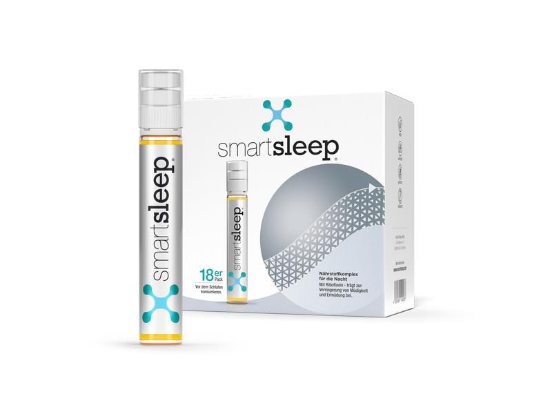 Smartsleep Original Ampullen 18 Stück mit 2 Kautabletten Veganes Nahrungsergänzungsmittel für den Schlaf