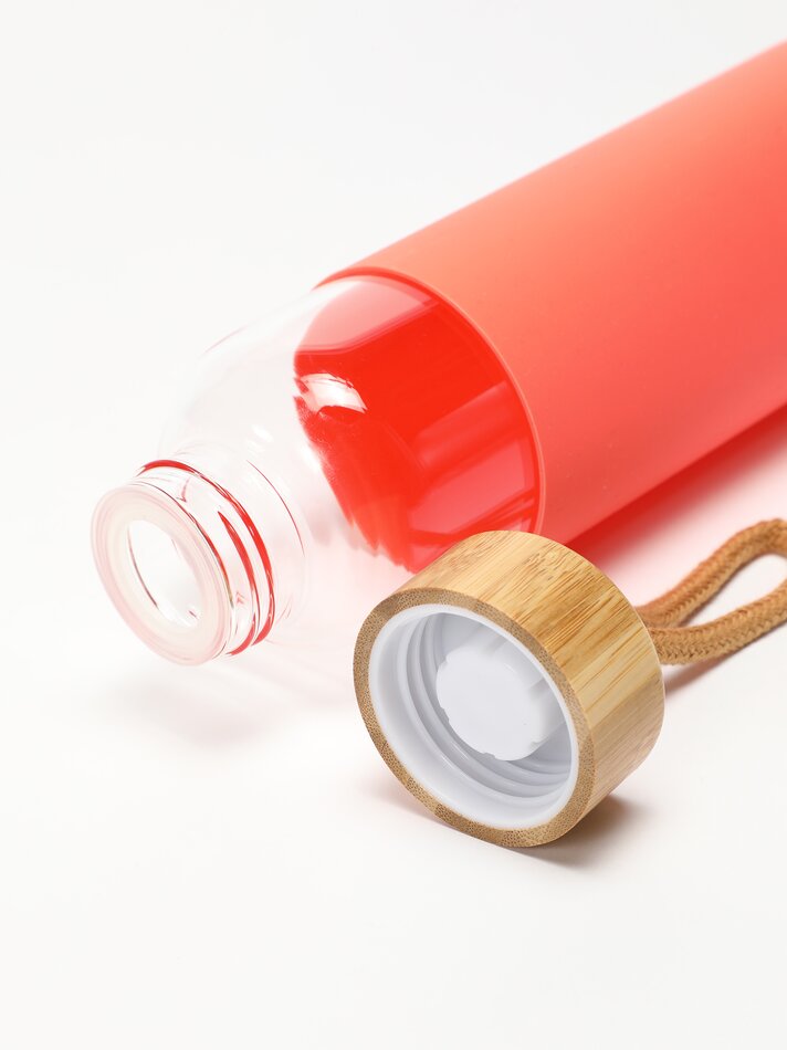Frasco de 550ml com silicone - Coral