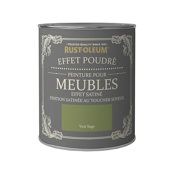 Peinture pour meubles Rust-Oleum vert sage effet poudré satin 0,75L