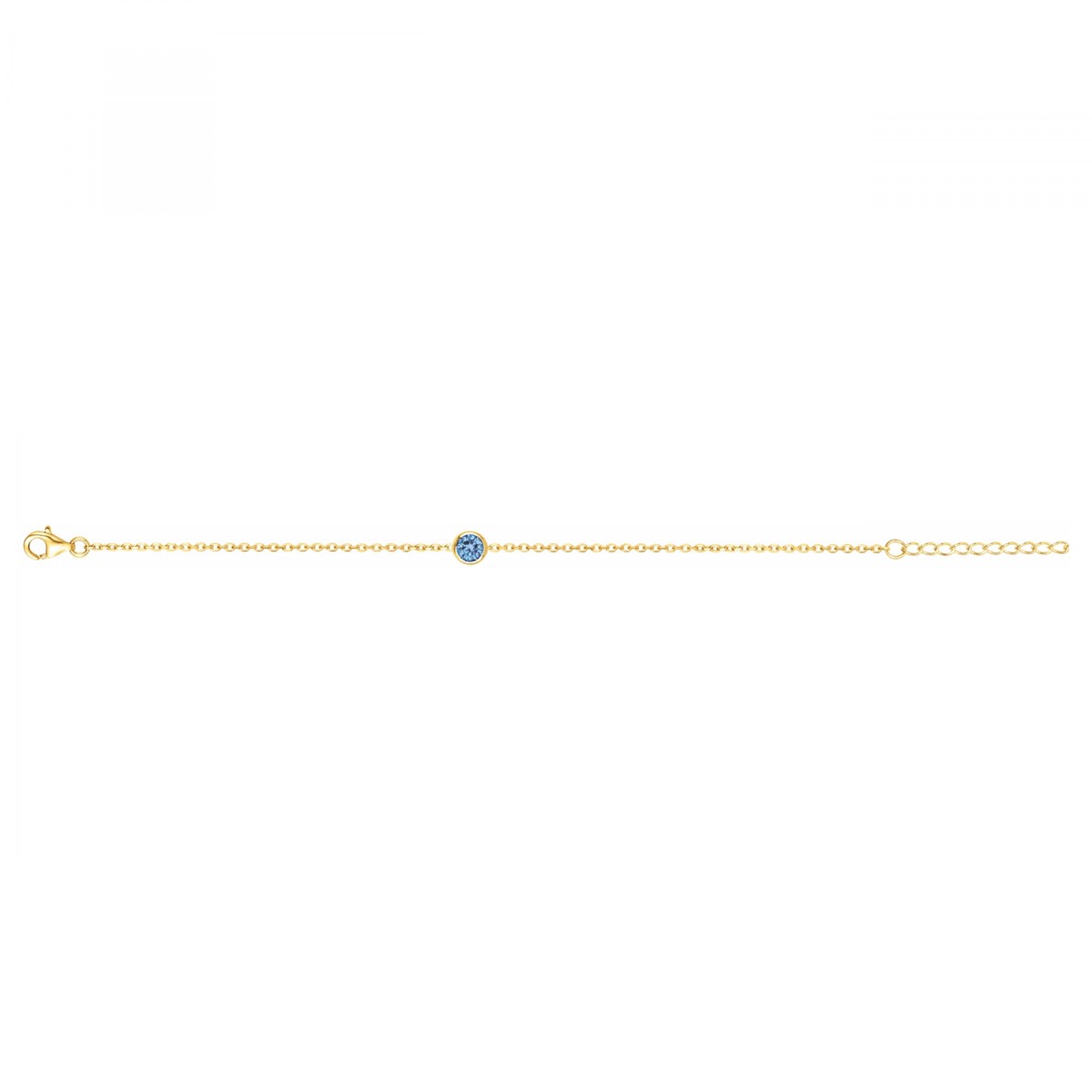 Bracelet en Plaqué Or avec spinelle bleu topaze