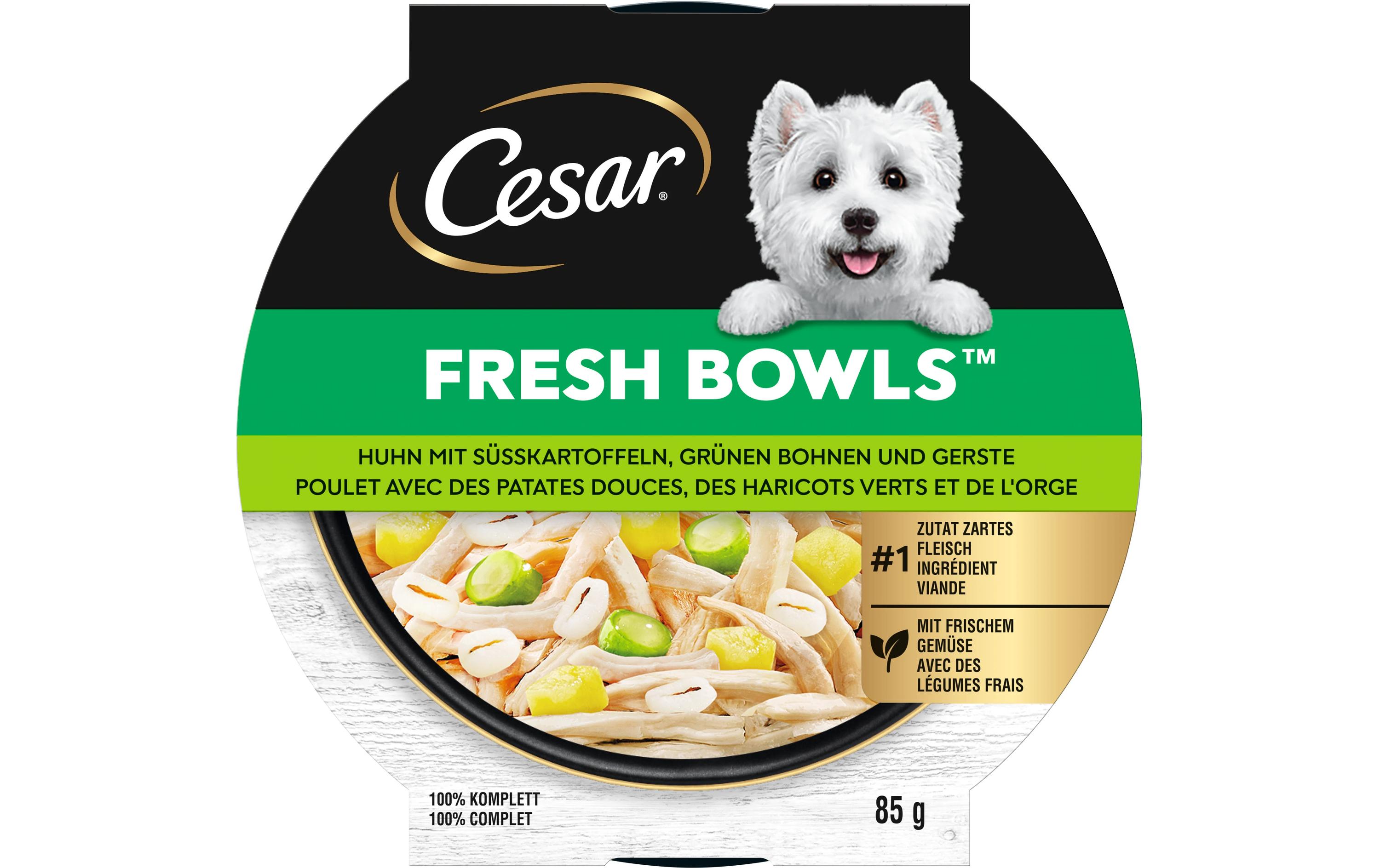 Nassfutter Fresh Bowls Huhn, Süsskartoffeln 10 x 85 gZarte Hühnerstücke mit süssen Kartoffeln
