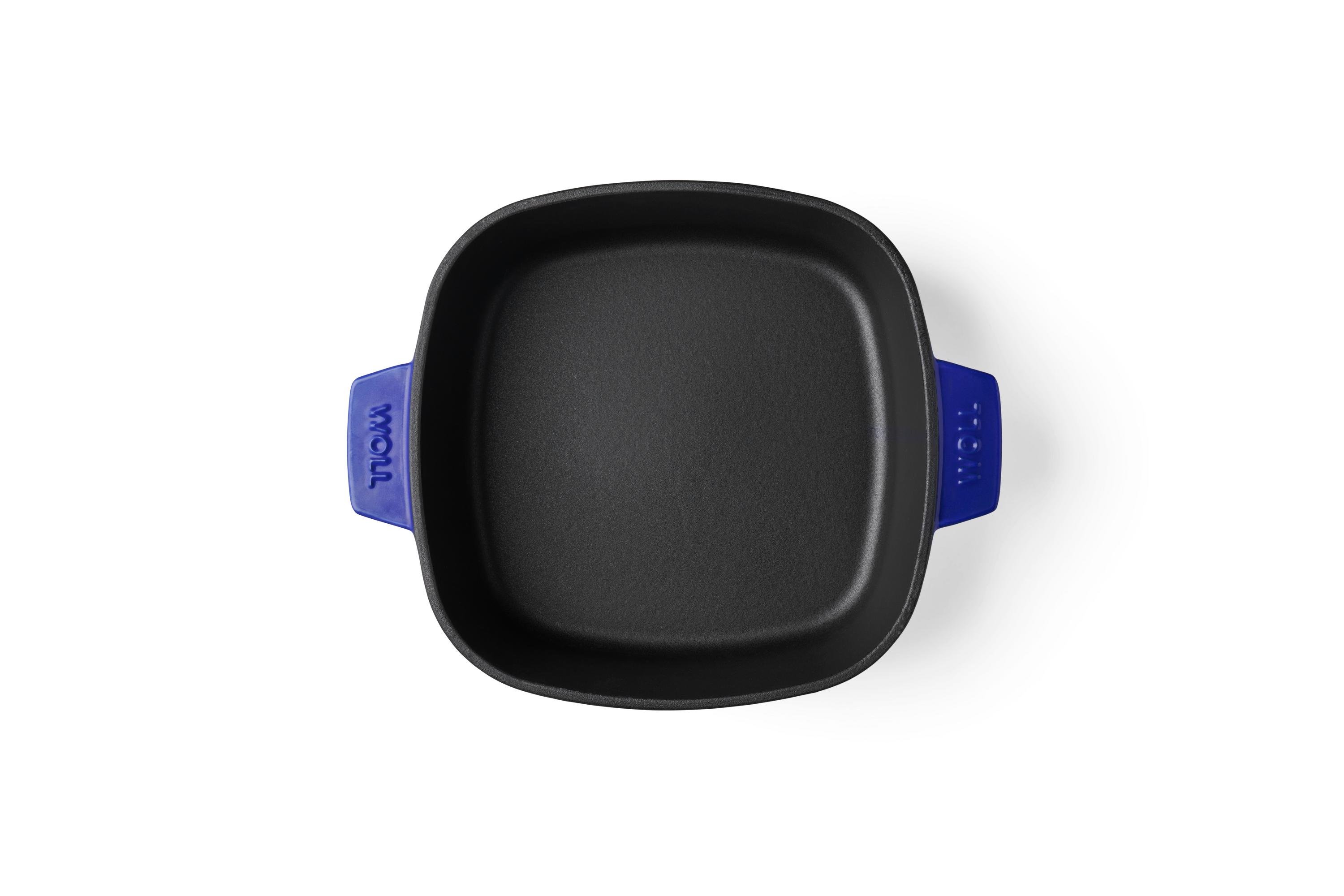 Iron Guss-Kasserolle, 24 x 24 cm, und 2 Guss-Mini-Kasserollen - Farbe: Cobalt Blue von WOLL